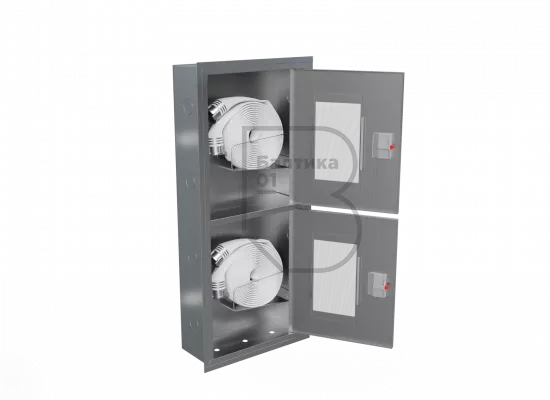 Шкафы пожарные для двух кранов и двух рукавов (ШПК-320-21) из нержавеющей стали
